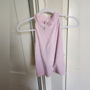 Fabletics terry cloth high neck crop tank women XL light pink